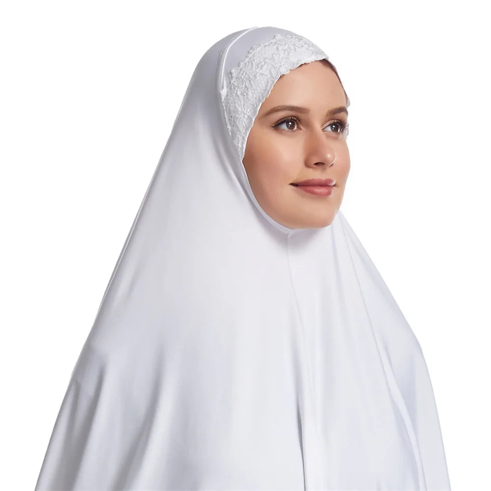 Long Khimar Eid Prayer Gown: Elegant Overhead Turban