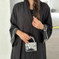 Moroccan-Inspired Floral Embroidery Open Abaya
