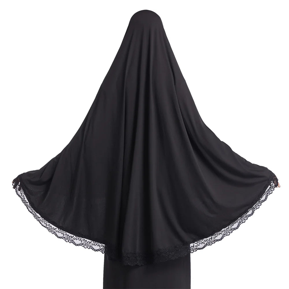 Long Khimar Eid Prayer Gown: Elegant Overhead Turban