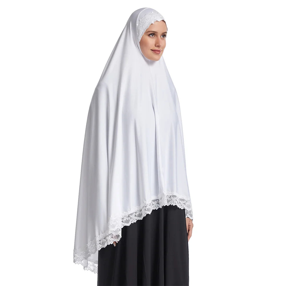 Long Khimar Eid Prayer Gown: Elegant Overhead Turban