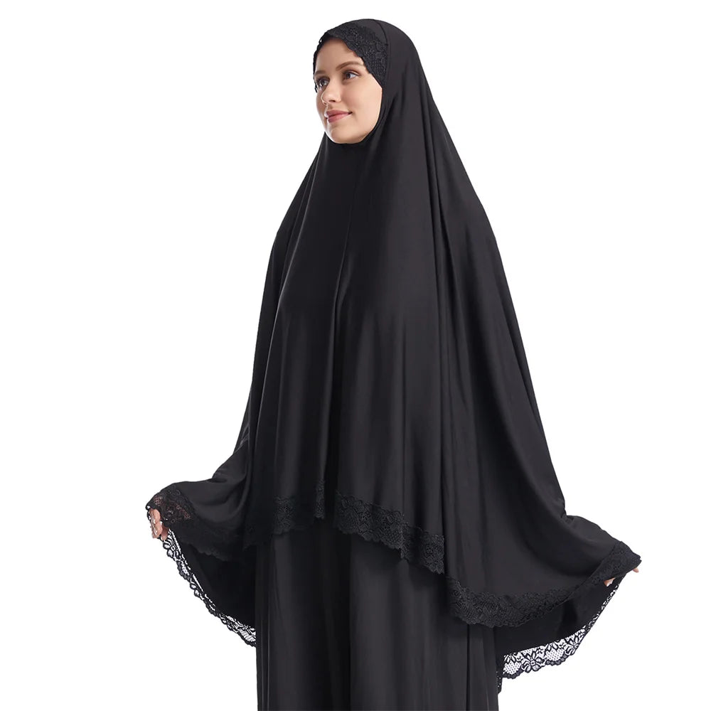 Long Khimar Eid Prayer Gown: Elegant Overhead Turban