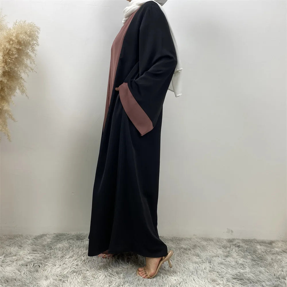 Dubai Contrast Abaya Set:  For Ramadan & Special Occasions