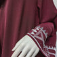 Moroccan-Inspired Floral Embroidery Open Abaya