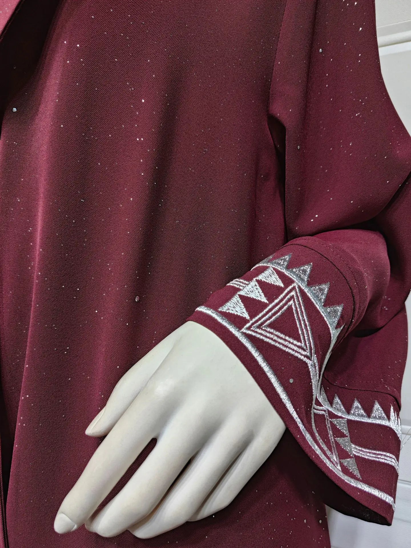 Moroccan-Inspired Floral Embroidery Open Abaya