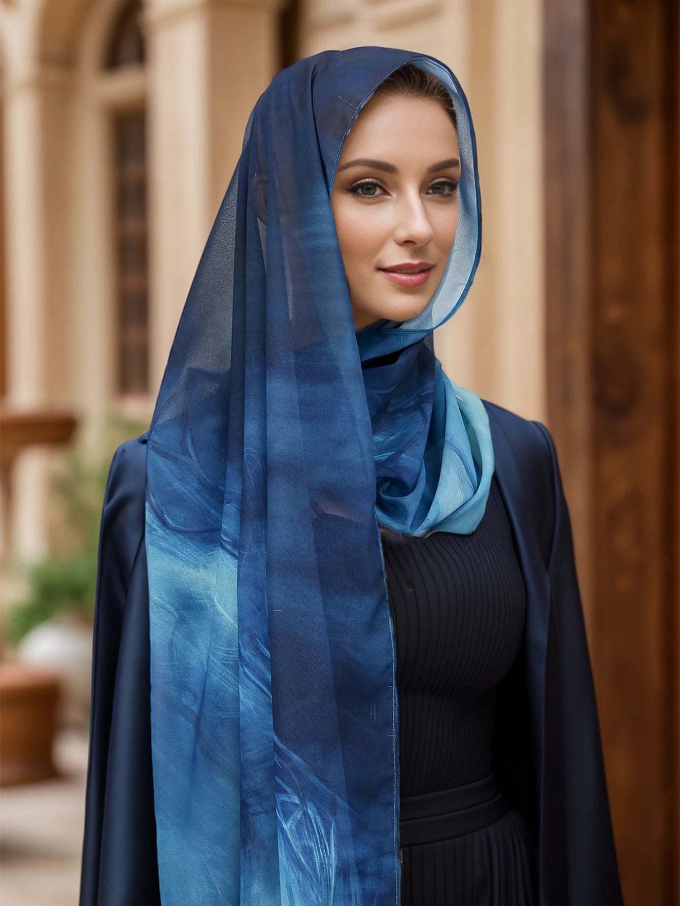 Printed Chiffon Hijab Scarf – Tie-Dyed