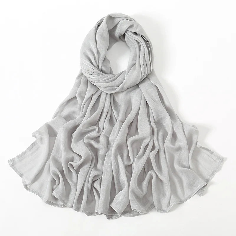 Thin Plain Viscose Rayon Hijab Scarf