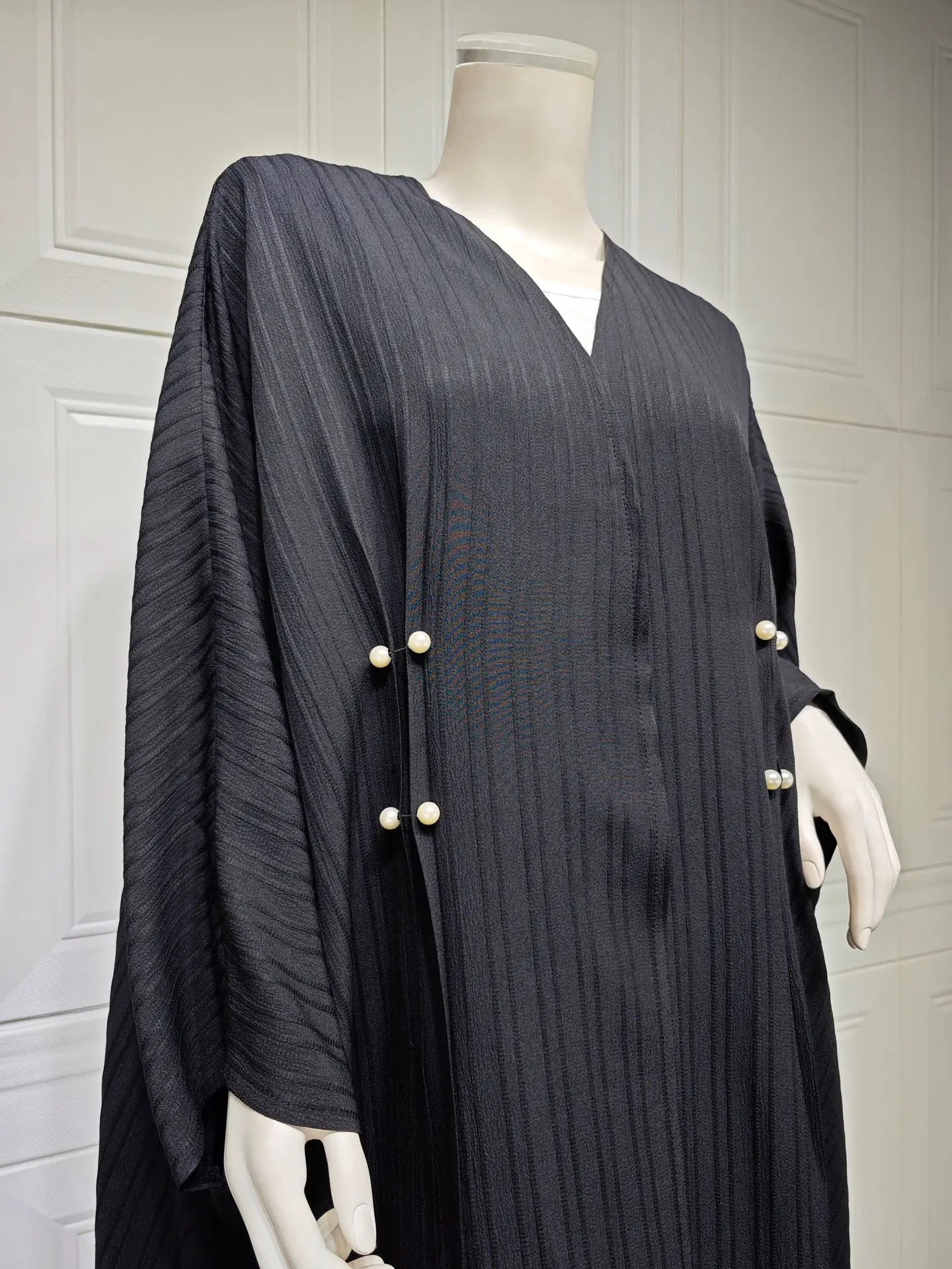 Striped Open Abaya :Casual & Turkish-Inspired