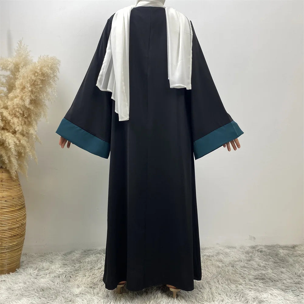 Dubai Contrast Abaya Set:  For Ramadan & Special Occasions