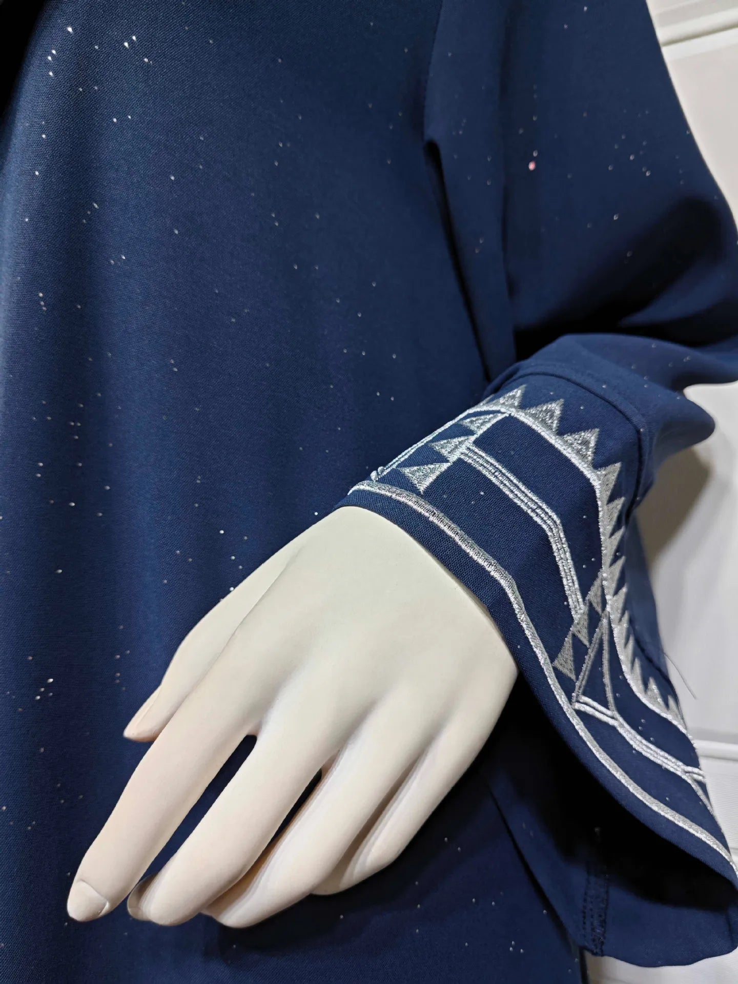 Moroccan-Inspired Floral Embroidery Open Abaya