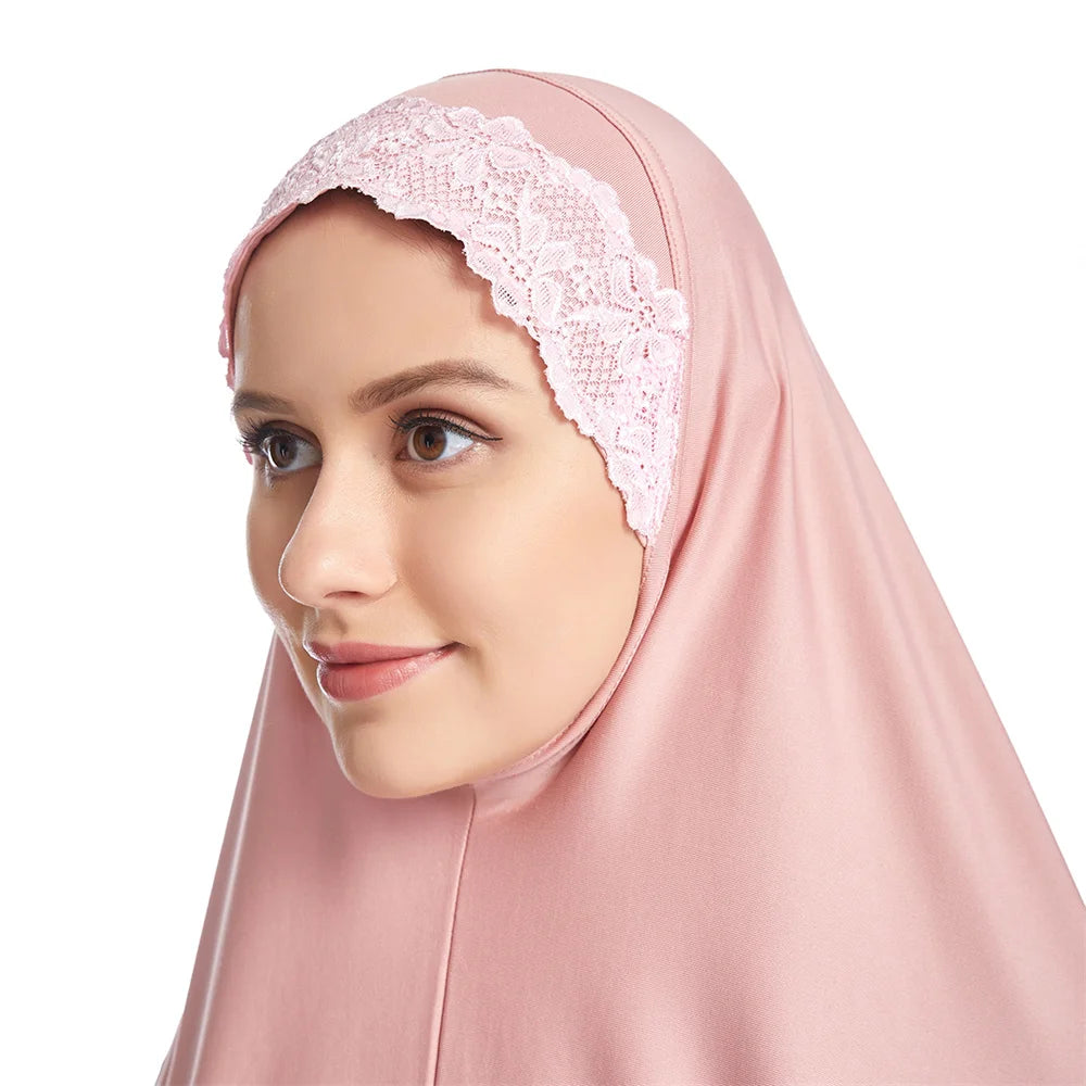 Long Khimar Eid Prayer Gown: Elegant Overhead Turban