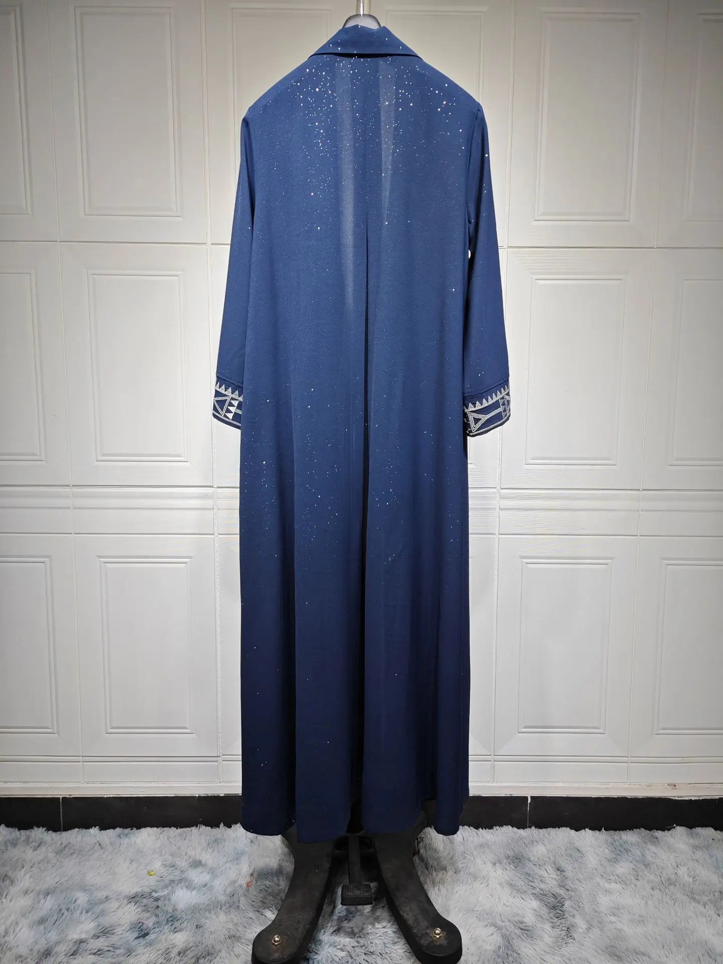 Moroccan-Inspired Floral Embroidery Open Abaya