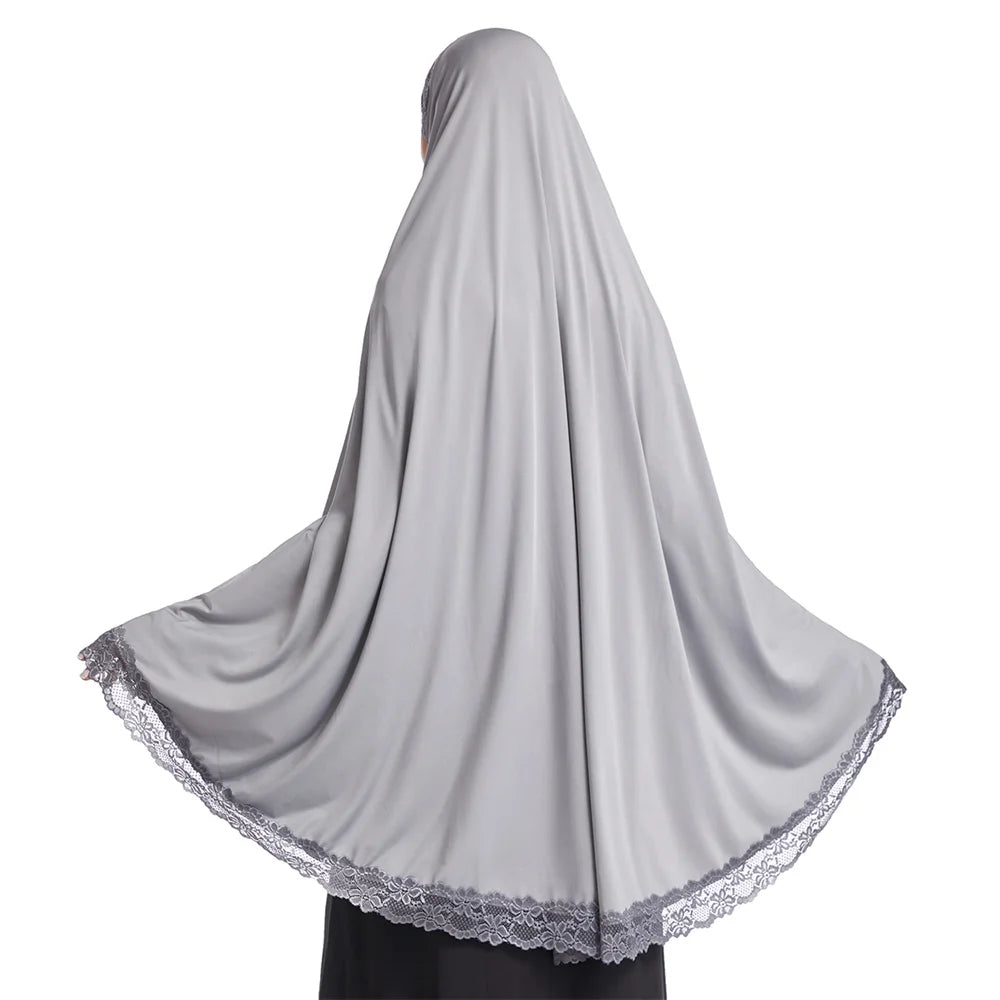 Long Khimar Eid Prayer Gown: Elegant Overhead Turban