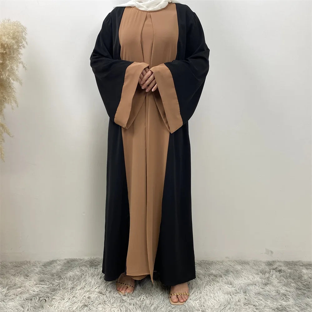 Dubai Contrast Abaya Set:  For Ramadan & Special Occasions