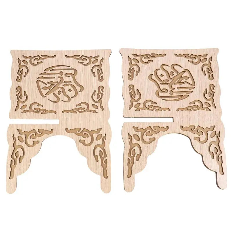 Wooden Eid Mubarak Quran Holder