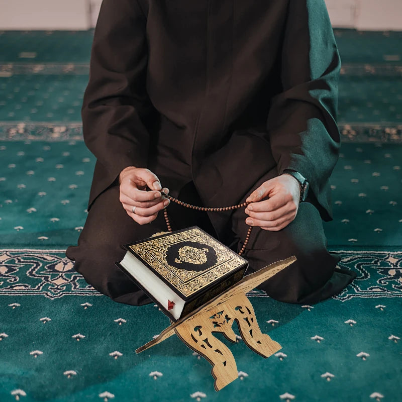 Eid Mubarak Wooden Quran Display Rack