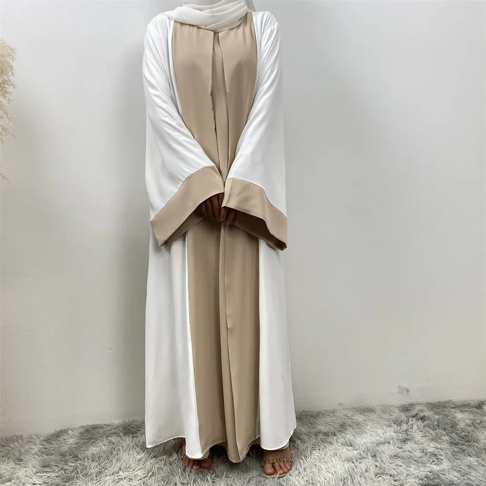 Dubai Contrast Abaya Set:  For Ramadan & Special Occasions