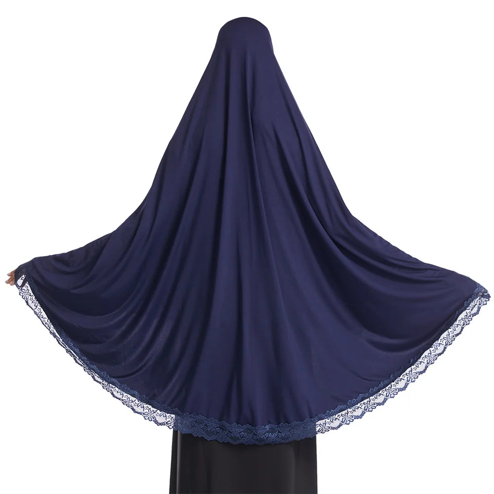 Long Khimar Eid Prayer Gown: Elegant Overhead Turban